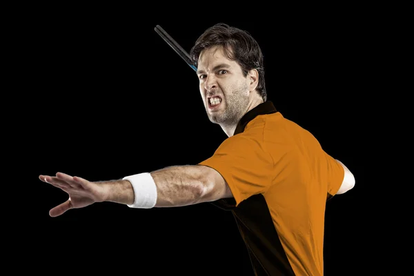 Jugador de tenis con camisa naranja . —  Fotos de Stock