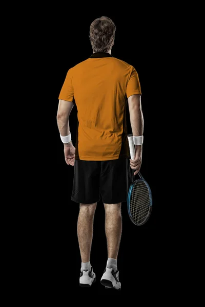 Тенісний гравець з помаранчевою сорочкою . — стокове фото