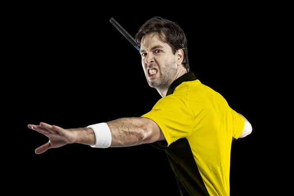 Jugador de tenis con camisa amarilla . —  Fotos de Stock