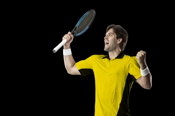 Теннисист в жёлтой рубашке . — стоковое фото