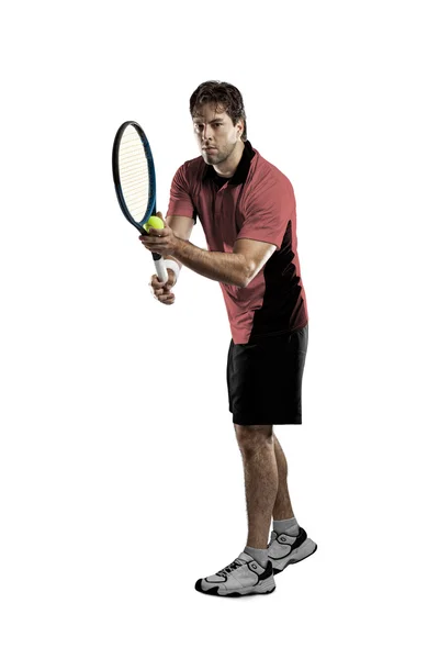 Jugador de tenis con camisa rosa . — Foto de Stock