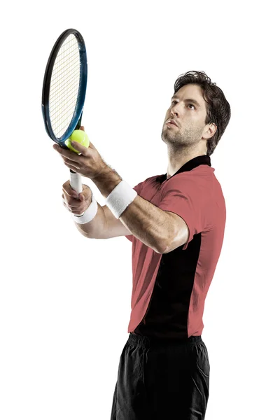 Rózsaszín inget teniszező. — Stock Fotó