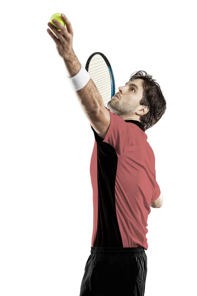 Jugador de tenis con camisa rosa . — Foto de Stock