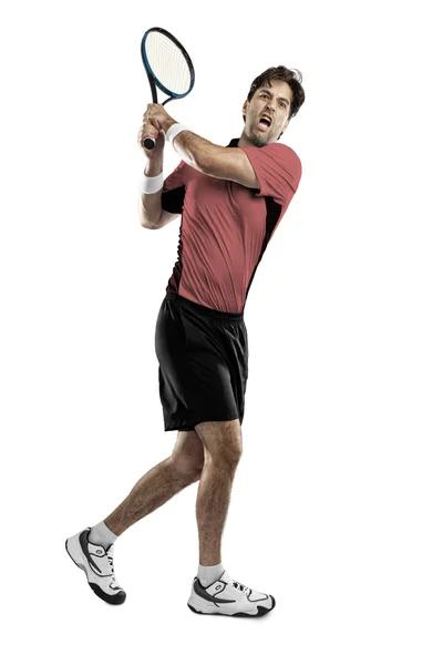 Jugador de tenis con camisa rosa . — Foto de Stock