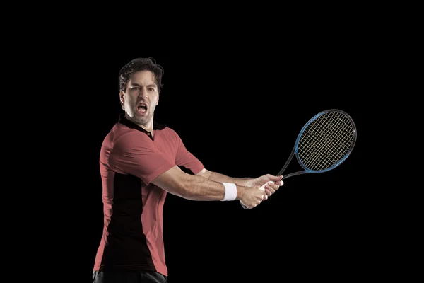 Giocatore di tennis con camicia rosa . — Foto Stock