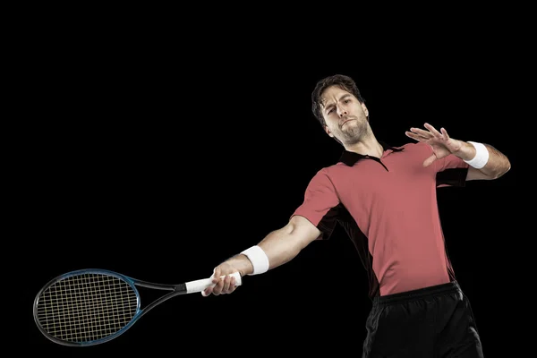 Pembe gömlek ile tenis oyuncusu. — Stok fotoğraf