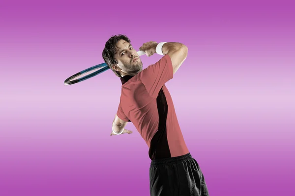 Tennis player with a pink shirt. — Stock Photo, Image