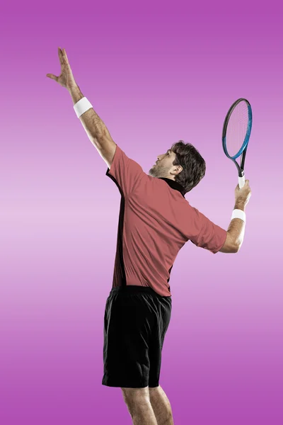 Tennisspeler met een roze shirt. — Stockfoto