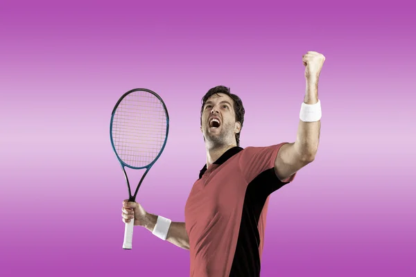 Tennis player with a pink shirt. — Stock Photo, Image