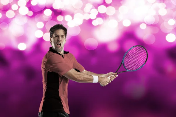 Tennis player with a pink shirt. — Stock Photo, Image