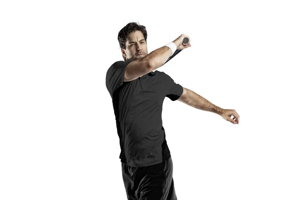 Tennis player with a black shirt. — Stock Photo, Image