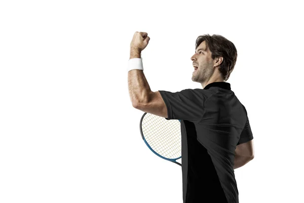 Tennis player with a black shirt. — Stock Photo, Image