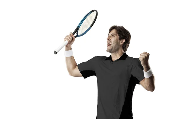 Tennisspieler mit schwarzem Hemd. — Stockfoto