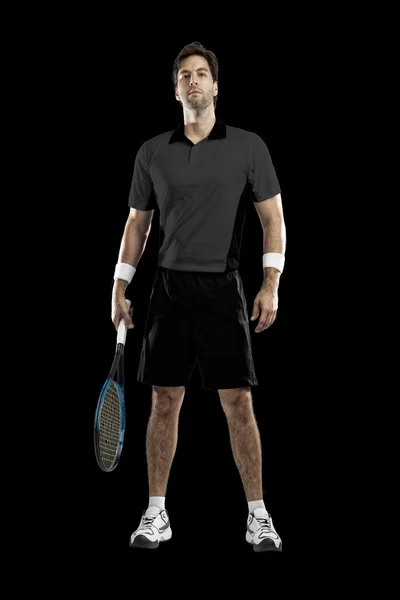 Tennisspieler mit schwarzem Hemd. — Stockfoto