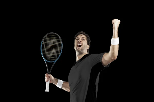 Tennis player with a black shirt. — Stock Photo, Image