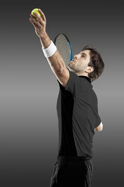 검은 셔츠와 테니스 선수. — 스톡 사진