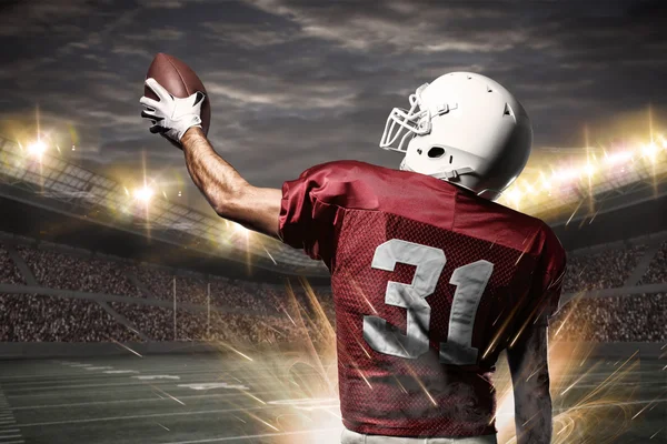 Football Player on a Red uniform — Stock Photo, Image