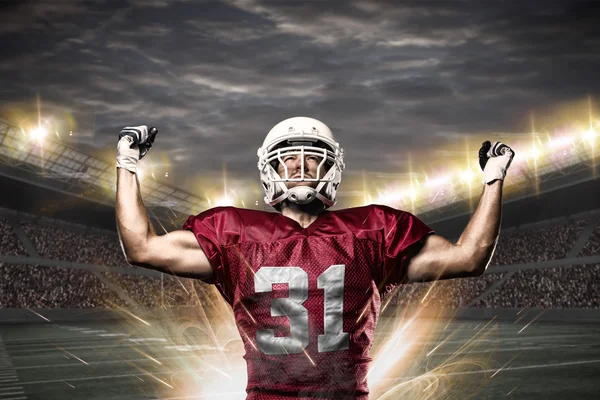 Football Player on a Red uniform — Stock Photo, Image