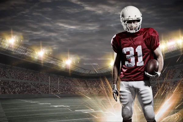 Football Player on a Red uniform — Stock Photo, Image