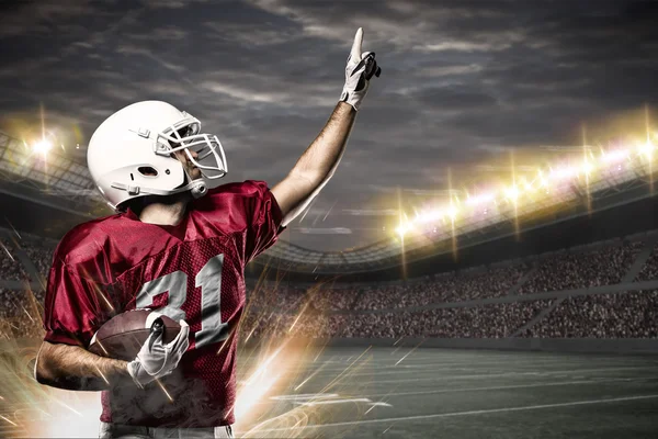 Football Player on a Red uniform — Stock Photo, Image