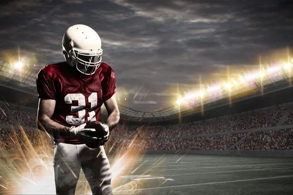 Football Player on a Red uniform — Stock Photo, Image