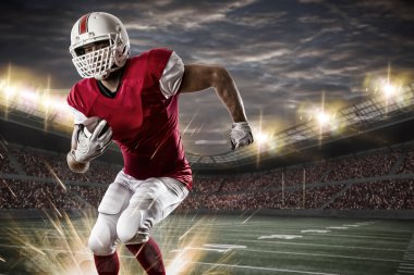 Futbolcu üzerinde kırmızı üniforma