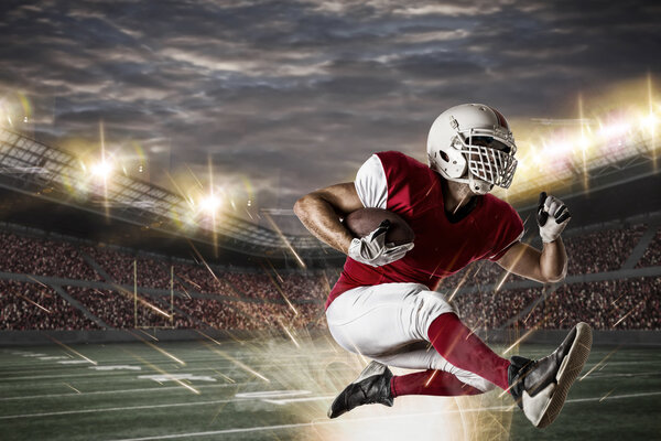 Football Player on a Red uniform