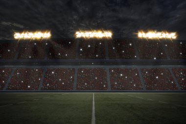 Rugby stadyum kırmızı üniforma giyen hayranları ile