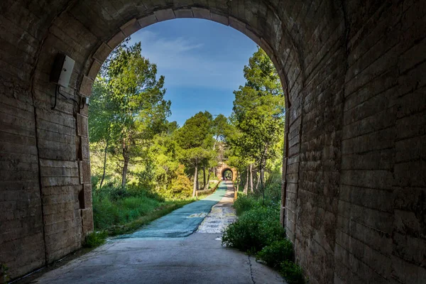 西班牙阿利坎特一个隧道内的酒井绿道景观 — 图库照片