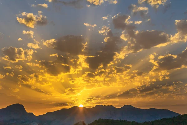 Sunrise Views Some Clouds Confrides Valley Alicante Spain — Stock Photo, Image