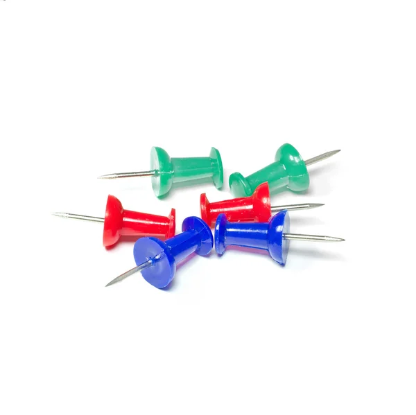 Set van multicolor push pins — Stockfoto