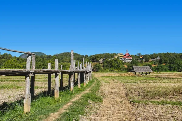 Ponte Zutongpae Famosa Ponte Bambu Província Mae Hong Son Tailândia — Fotografia de Stock