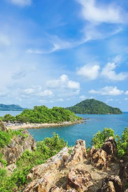 Tayland, Chanthaburi 'deki Noen Nang Phaya' dan deniz manzarası.