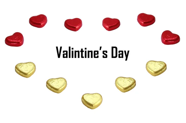 Texto do Dia dos Namorados com corações — Fotografia de Stock