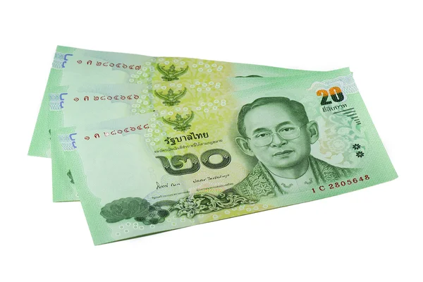 Thai 20 Baht Bill — Stock Photo, Image