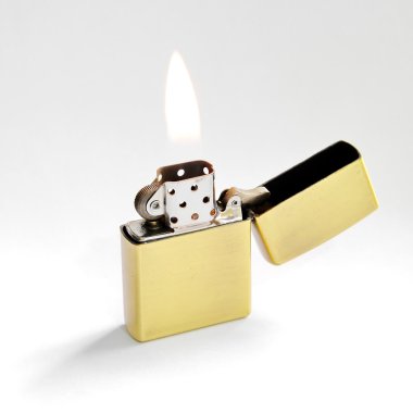 Zippo Lighter with Flame clipart