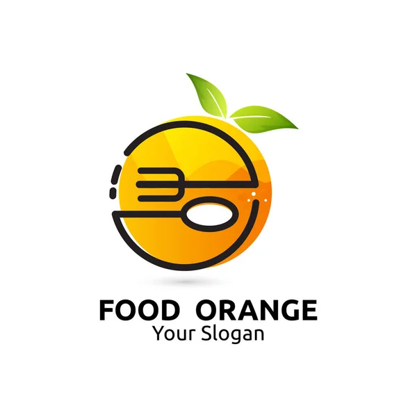 Modelo Logotipo Laranja Alimentos Ícone Elemento Para Seu Negócio Empresa — Vetor de Stock