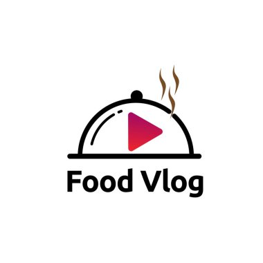 şirket için yiyecek vlog logo vektör kavramı, simge, element ve şablon