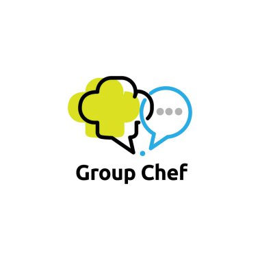grup şefi sohbet logo vektör konsepti, simge, öge ve iş şablonu