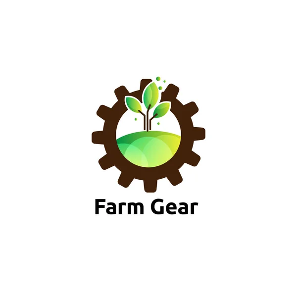 Attrezzi Agricoli Con Albero Foglia Logo Vettore Concetto Icona Elemento — Vettoriale Stock