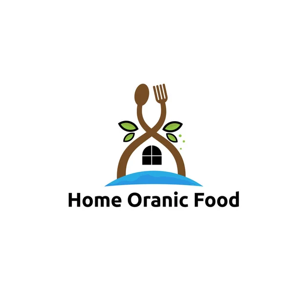 Casa Alimento Orgânico Logotipo Vetor Conceito Ícone Elemento Modelo Para — Vetor de Stock