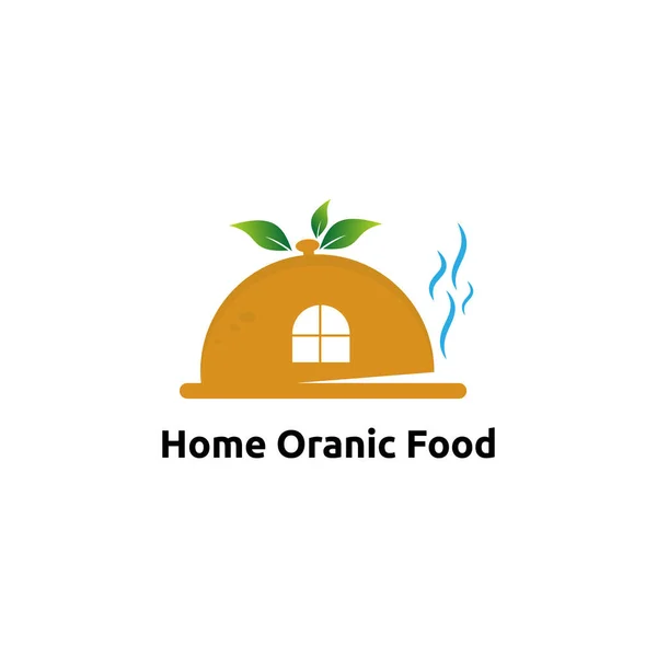 Casa Alimento Orgânico Logotipo Vetor Conceito Ícone Elemento Modelo Para — Vetor de Stock