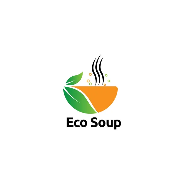 Conceito Vetor Logotipo Sopa Ecológica Ícone Elemento Modelo Para Empresa — Vetor de Stock