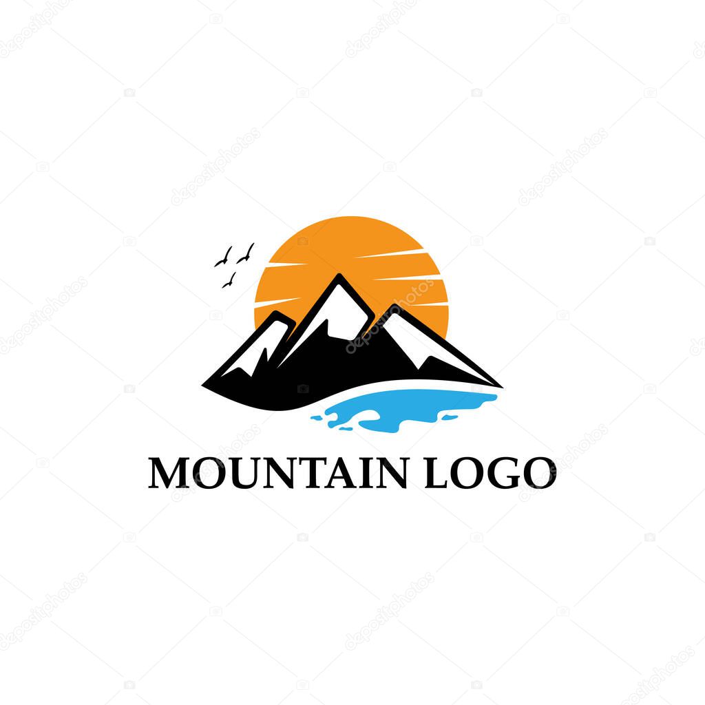 Mountain logo vector illustration concept, icon, element and template for company