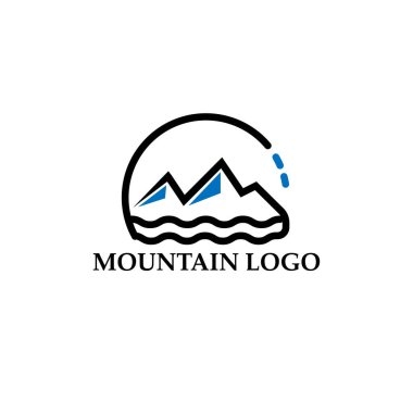 Şirket için dağ logosu illüstrasyon kavramı, simge, element ve şablon