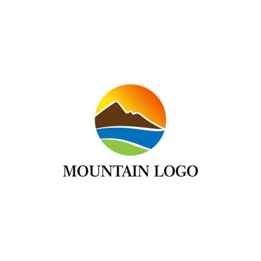 iş için dağ logosu illüstrasyon konsepti, simge, element ve şablon