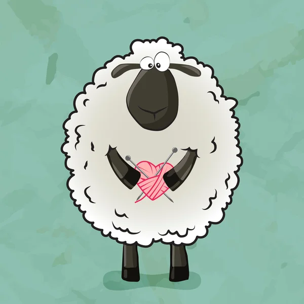 Овцы с сердцем — стоковый вектор