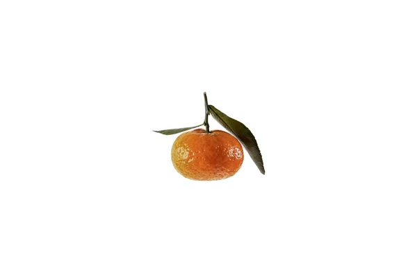 Mandarin Tangerin Levelekkel Közelkép Felülnézet — Stock Fotó