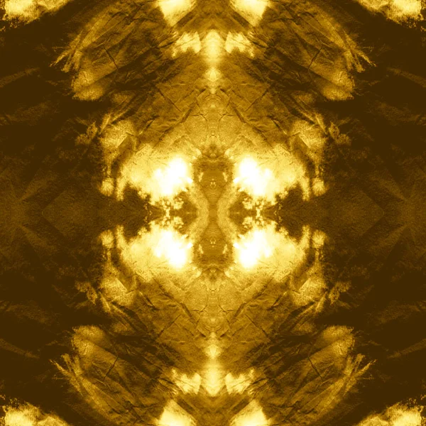 Zökkenőmentes arany Batik Shibori textúra. Szövet — Stock Fotó