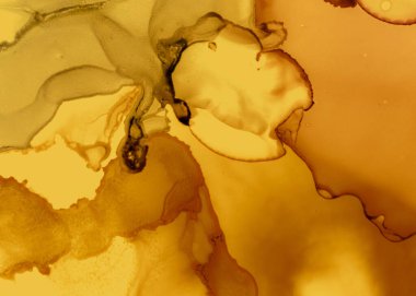 Siyah ve Sarı Soyut Akrilik Yüzey. Kaya 